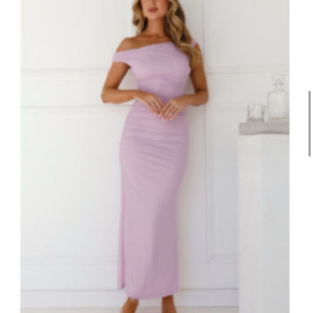 Elegant One Shoulder Lilac Dress